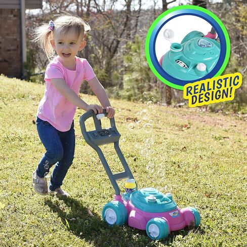 Sunny Days Entertainment Bubble-N-Go Toy Lawn Mower with Refill Solution | Pink Bubble Blowing Toy - Maxx Bubbles in Saudi Arabia