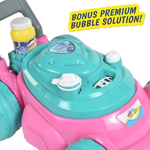 Sunny Days Entertainment Bubble-N-Go Toy Lawn Mower with Refill Solution | Pink Bubble Blowing Toy - Maxx Bubbles in Saudi Arabia