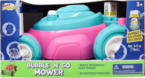 Sunny Days Entertainment Bubble-N-Go Toy Lawn Mower with Refill Solution | Pink Bubble Blowing Toy - Maxx Bubbles in Saudi Arabia