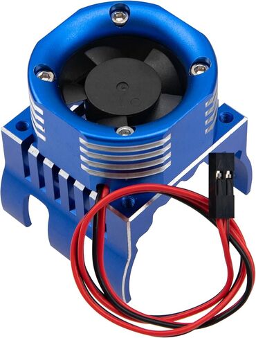Vgoohobby RC سيارة موتور المبرد مع 21000 دورة في الدقيقة مروحة تبريد الألومنيوم محرك المحرك بالوعة الحرارة المبرد تناسب 42mm 4274 4268 محركات متوافقة مع محوري SCX10 Tamiya Arrma 1/8 1/10 RC عربات التي تجرها الدواب السيارات (الأزرق) in Kuwait