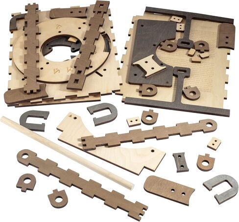 The Original Codex Silenda - The Build Your Own 3D DIY Mechanical Wooden Puzzle Book - Can You Unlock Each Page to Open the Next? Amazing DaVinci Brain Challenge Puzzle Box for Teens or Adults in Saudi Arabia