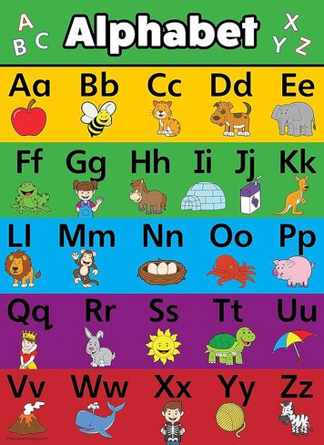مجموعة لوحات الرسم البياني للملصقات الأبجدية والأرقام من Palace Learning 1-100 (18 × 24) in Kuwait