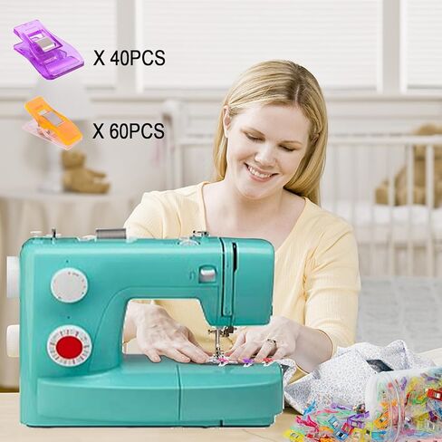 100 قطعة من مشابك الخياطة متعددة الأغراض للنسيج، مشابك صغيرة للخياطة، مشابك تثبيت الخياطة، أدوات صياغة متعددة الألوان لصياغة خياطة القماش in Kuwait