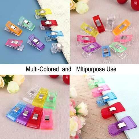 100 قطعة من مشابك الخياطة متعددة الأغراض للنسيج، مشابك صغيرة للخياطة، مشابك تثبيت الخياطة، أدوات صياغة متعددة الألوان لصياغة خياطة القماش in Kuwait