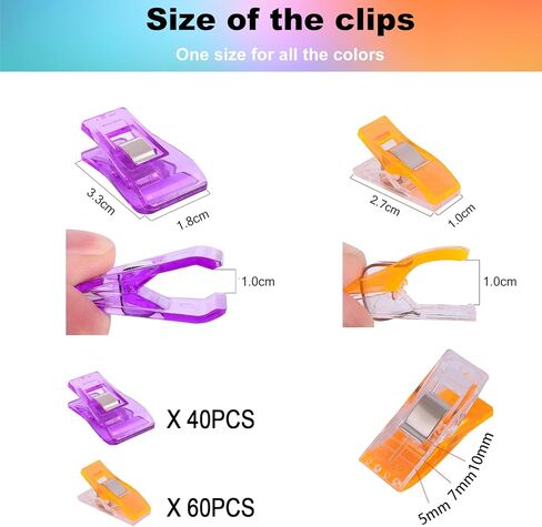 100 قطعة من مشابك الخياطة متعددة الأغراض للنسيج، مشابك صغيرة للخياطة، مشابك تثبيت الخياطة، أدوات صياغة متعددة الألوان لصياغة خياطة القماش in Kuwait