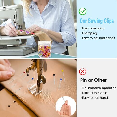 100 قطعة من مشابك الخياطة متعددة الأغراض للنسيج، مشابك صغيرة للخياطة، مشابك تثبيت الخياطة، أدوات صياغة متعددة الألوان لصياغة خياطة القماش in Kuwait