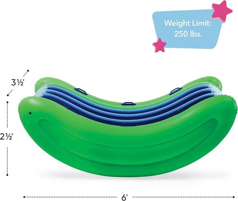 Hearthsong Rock with It!™ Giant 6-Foot Inflatable Curved Rocker, 6’L x 3½’W x 2½’H Seesaw, Durable Vinyl, Repair Patch Kit Included, 250 lbs. Ages 4 and Up in Kuwait