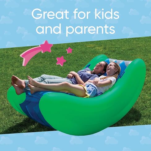 Hearthsong Rock with It!™ Giant 6-Foot Inflatable Curved Rocker, 6’L x 3½’W x 2½’H Seesaw, Durable Vinyl, Repair Patch Kit Included, 250 lbs. Ages 4 and Up in Kuwait