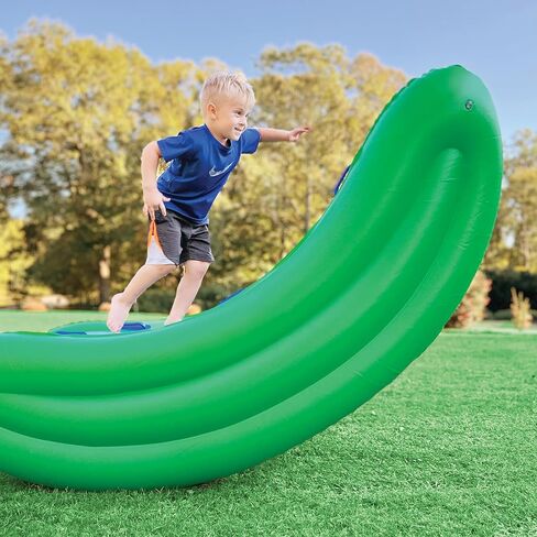 Hearthsong Rock with It!™ Giant 6-Foot Inflatable Curved Rocker, 6’L x 3½’W x 2½’H Seesaw, Durable Vinyl, Repair Patch Kit Included, 250 lbs. Ages 4 and Up in Kuwait