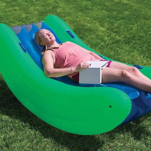 Hearthsong Rock with It!™ Giant 6-Foot Inflatable Curved Rocker, 6’L x 3½’W x 2½’H Seesaw, Durable Vinyl, Repair Patch Kit Included, 250 lbs. Ages 4 and Up in Kuwait