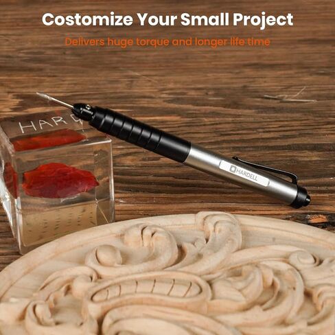 هارديل قلم نقش صغير قابل لاعادة الشحن مع 10 رؤوس طحن دوارة، قلم نقش كهربائي صغير لاسلكي محمول للمجوهرات والزجاج والخشب والحجر والمعدن in Kuwait