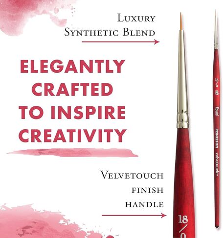 (حجم 18/0، دائري) - لوحة فنية من Princeton Velvetouch Artiste، فرشاة وسائط مختلطة للأكريليك، ألوان مائية وزيت، سلسلة 3950 صناعية مستديرة فاخرة، مقاس 18/0 in Saudi Arabia