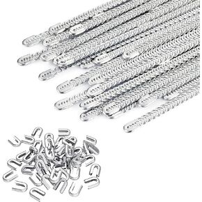 50 Pcs 13.7Inch Spiral Steel Boning for Sewing Corset, Corset Boning Precut with 50 Steel Boning Tips Structure and Form (6mm)