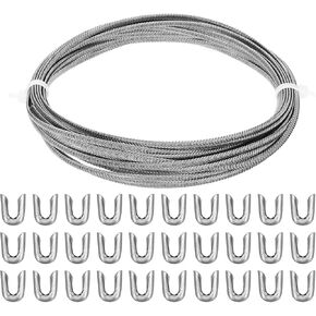 PATIKIL Spiral 304 Stainless Steel Boning, Flat Metal Corset Boning with 30 Steel Boning Tips for Corset Lacing Costume Hoop Skirt Making Supplies, 33 Feet(5mm Wide)