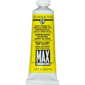 طلاء زيتي Grumbacher Max قابل للخلط المائي، 37 مل/1.25 أونصة، أصفر كادميوم باريوم متوسط