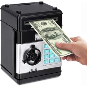 Setibre Piggy Bank، بطاقة الصراف الآلي الإلكترونية وكلمة المرور النقدية، يمكن أن تقوم بتمرير الورق تلقائيًا، صندوق توفير المال، لعبة هدية للأطفال (وردي) in Kuwait