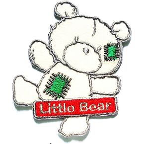 Nipitshop Patches Little Bear Patch Cute Doll Teddy Bear Animal Cartoon Kids Embroidered DIY Patches Cute Applique Sew Iron on Kids Craft Patch for Bags Jackets Jeans Clothes (Bear1)