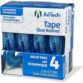 AdTech 5603 Permanent Crafter's Tape, 0.31" x 315", Pack of 4