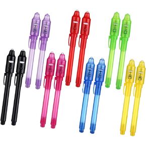 DLUCKY قلم حبر غير مرئي، قلم تجسس غير مرئي قلم حبر مختفي مع قلم سحري خفيف أسود للرسائل السرية وحفلات الأطفال عيد الميلاد والهالوين وعيد الفصح وأكياس الأشياء الجيدة 14 قطعة in Kuwait