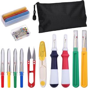مجموعة من 65 قطعة من ادوات تمزيق الدرزات للخياطة، اداة ازالة الخيوط مع شنطة تخزين، طباشير الخياطة، دبابيس خياطة، مقص للحرف اليدوية وازالة طبقات التطريز in Kuwait