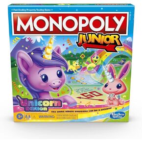 Monopoly Junior: Unicorn Edition Board Game | Magical-Themed Indoor Family Game | 2 to 4 Players | Preschool Games | Kids Gifts | Ages 5 and Up (Amazon Exclusive) in Saudi Arabia