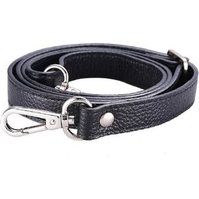 Replacement Adjustable Leather Shoulder Strap with Metal Swivel Hooks for Crossbody Bag Briefcase Messenger Bag Shoulder Bag Purse Making -2 cm Width (Black) in Kuwait