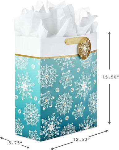 حقيبة هدايا عيد الميلاد كبيرة جدًا مقاس 15 بوصة من هولمارك مع مناديل ورقية (عيد ميلاد سعيد الدب القطبي) للأطفال والكبار وزملاء العمل والجيران in Kuwait