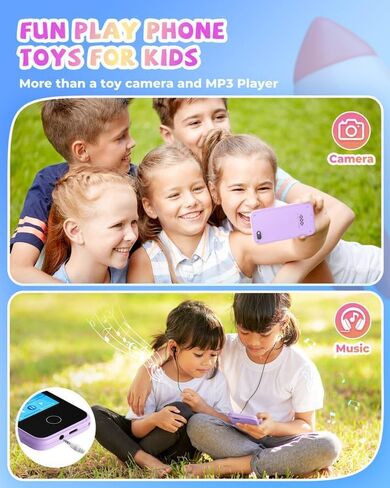 لعبة هاتف ذكي للأطفال، هدايا وألعاب للفتيات والأولاد من عمر 3-8 سنوات، لعبة هاتف وهمية مع مشغل موسيقى، ألعاب ألغاز كاميرا مزدوجة، شاشة لمس بطاقة SD سعة 8 جيجابايت، عيد ميلاد، أنشطة رحلات الأطفال in Kuwait
