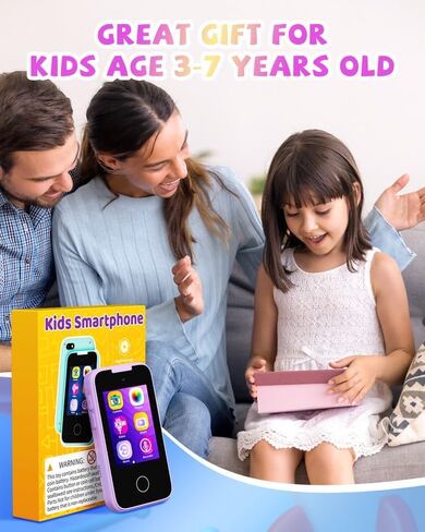 لعبة هاتف ذكي للأطفال، هدايا وألعاب للفتيات والأولاد من عمر 3-8 سنوات، لعبة هاتف وهمية مع مشغل موسيقى، ألعاب ألغاز كاميرا مزدوجة، شاشة لمس بطاقة SD سعة 8 جيجابايت، عيد ميلاد، أنشطة رحلات الأطفال in Kuwait