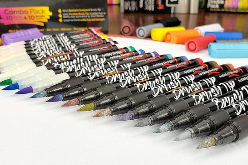 24 قلم طلاء لامع من ArtShip Design، عبوة مزدوجة من أقلام طلاء ذات أطراف دقيقة ومتوسطة للغاية، للرسم على الصخور، والأكواب، والسيراميك، والزجاج، وطلاء القماش، تعتمد على الماء وغير سامة وبدون رائحة in Kuwait