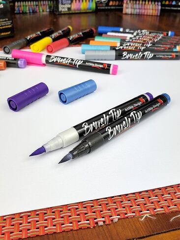 24 قلم طلاء لامع من ArtShip Design، عبوة مزدوجة من أقلام طلاء ذات أطراف دقيقة ومتوسطة للغاية، للرسم على الصخور، والأكواب، والسيراميك، والزجاج، وطلاء القماش، تعتمد على الماء وغير سامة وبدون رائحة in Kuwait