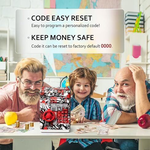 ATM Piggy Bank للأولاد والبنات، Vcertcpl Mini ATM Coin Bank صندوق توفير المال مع كلمة مرور، جرة نقود آمنة للأطفال للبالغين مع فتحة فاتورة انتزاع تلقائية، بنك ألعاب هدية رائعة للأطفال (كبير، TY-YellowGray) in Kuwait
