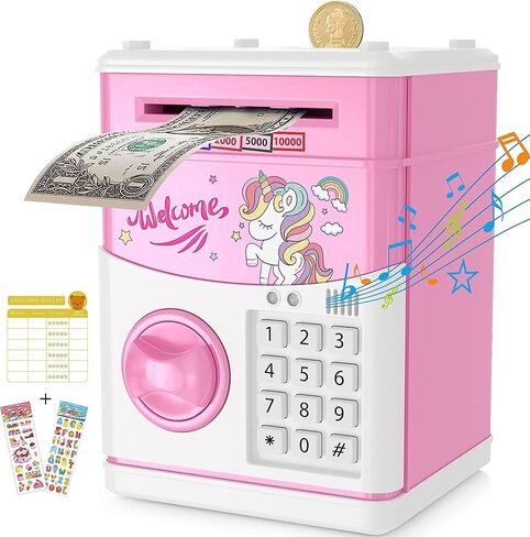 JUNEU Unicorn Piggy Bank for Kids - Electronic Musical Money Bank for Girls in Kuwait