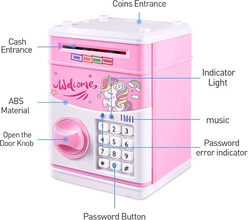 JUNEU Unicorn Piggy Bank for Kids - Electronic Musical Money Bank for Girls in Kuwait