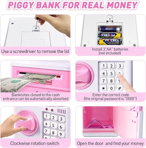 JUNEU Unicorn Piggy Bank for Kids - Electronic Musical Money Bank for Girls in Kuwait