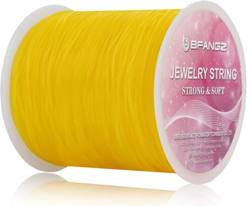 سلسلة سوار، BFANGZ 0.8 مم 100 متر سلسلة مرنة لصنع المجوهرات، سلسلة سوار تمتد حبة الحبل سلسلة قابلة للتمدد للأساور والقلائد والمجوهرات ولوازم الديكور (أبيض) in Kuwait
