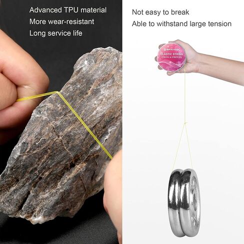 سلسلة سوار، BFANGZ 0.8 مم 100 متر سلسلة مرنة لصنع المجوهرات، سلسلة سوار تمتد حبة الحبل سلسلة قابلة للتمدد للأساور والقلائد والمجوهرات ولوازم الديكور (أبيض) in Kuwait