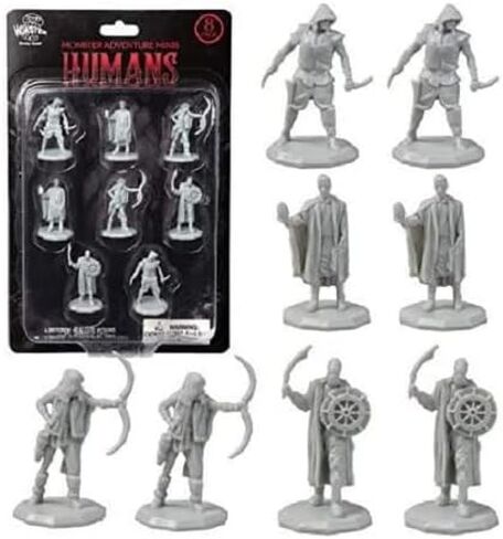 Monster Protectors 8 Unpainted Fantasy Bandit Mini Figures- All Unique Designs- 1" Hex-Sized Compatible with DND Dungeons and Dragons & Pathfinder and All RPG Tabletop Games in Saudi Arabia