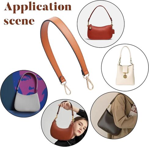 WADORN مقبض محفظة جلدية، 15.75 بوصة قصيرة بولي Leather حقيبة جلدية حزام رقيقة حقيبة الكتف الأشرطة استبدال حقيبة يد مقبض حزام حمل حقيبة الشريط العلوي مع المشابك الدوارة DIY محفظة صنع اللوازم، أسود in Kuwait