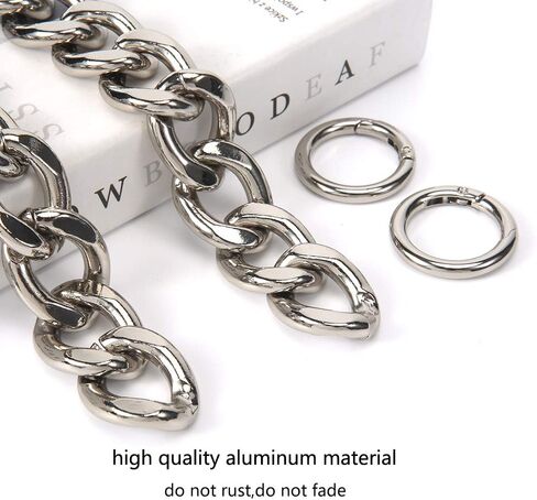DIY Heavy Chunky Aluminum Metal Purse Handle Bag Chains Charms Straps Replacement Handbag Accessories Decoration (Gold) in Kuwait