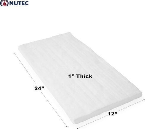 Nutec MaxWool Ceramic Fiber Insulating Blanket, 1" x 12" x 24", High Temperature 2400F, Durable, Lightweight, 6# Density in Saudi Arabia