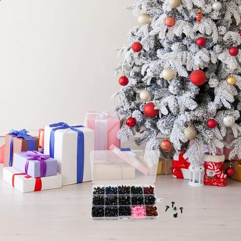 Maznyu 570PCS Premium Plastic Safety Eyes and Noses with Washers, Assorted Sizes for Craft Doll Eyes and Teddy Bear Nose, Plash Animal and Amigurumi, Crochet Toy and Stuffed Animals Craft Making in Kuwait