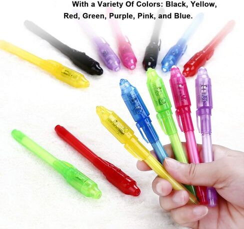 DLUCKY قلم حبر غير مرئي، قلم تجسس غير مرئي قلم حبر مختفي مع قلم سحري خفيف أسود للرسائل السرية وحفلات الأطفال عيد الميلاد والهالوين وعيد الفصح وأكياس الأشياء الجيدة 14 قطعة in Kuwait