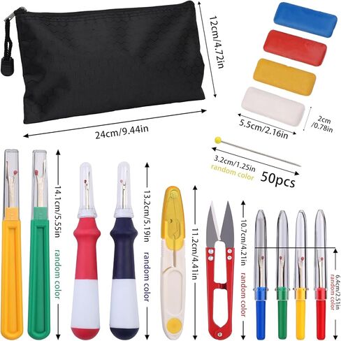 مجموعة من 65 قطعة من ادوات تمزيق الدرزات للخياطة، اداة ازالة الخيوط مع شنطة تخزين، طباشير الخياطة، دبابيس خياطة، مقص للحرف اليدوية وازالة طبقات التطريز in Kuwait