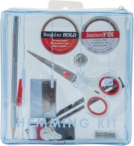 SINGER Storage Pouch – 92 Piece Hem Tape, Seam Ripper, Scissors, & Marking Pencil Sewing Kit, White in Kuwait