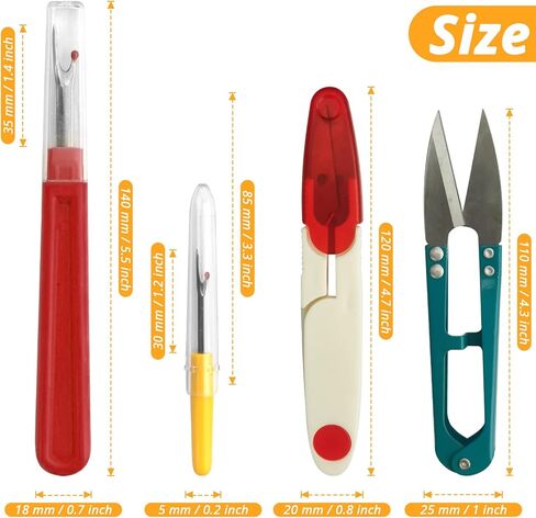 مجموعة Sihuuu Seam Ripper Kit، مجموعة إزالة الخيوط مع مقص، مجموعة كسارات خياطة الدرزات للخياطة وفتح الدرزات in Kuwait