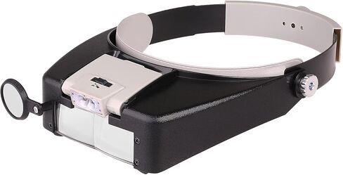 مكبر رأس بإضاءة ليد، زجاج مكبرة مضيء بدون استخدام اليدين | 4 إعدادات تكبير 2X 4X 6.5X 8.5X | مثالي للمجوهرات واللحام وصليحات الساعات والهوايات والحرف والمساعدة في القراءة العامة in Kuwait