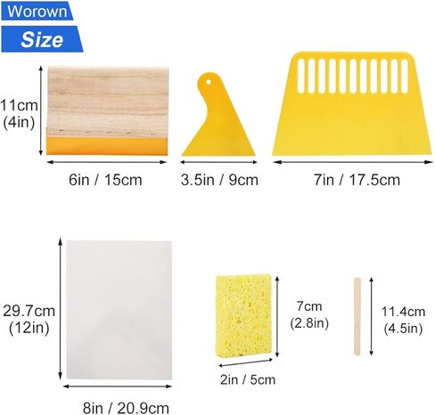 طقم بدء طباعة الشاشة من Worown مكون من 24 قطعة، حجمين مختلفين من إطار طباعة الشاشة من الألومنيوم مع 110 شبكة بيضاء، بما في ذلك الممسحات وفيلم الشفافية النافثة للحبر والعصي الخشبية وشريط الإخفاء in Kuwait