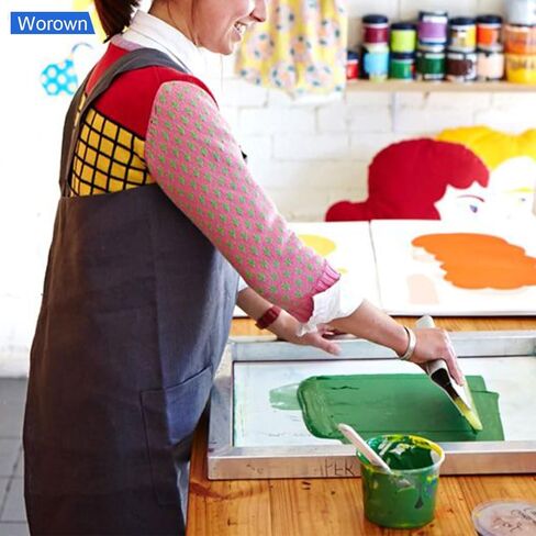 طقم بدء طباعة الشاشة من Worown مكون من 24 قطعة، حجمين مختلفين من إطار طباعة الشاشة من الألومنيوم مع 110 شبكة بيضاء، بما في ذلك الممسحات وفيلم الشفافية النافثة للحبر والعصي الخشبية وشريط الإخفاء in Kuwait