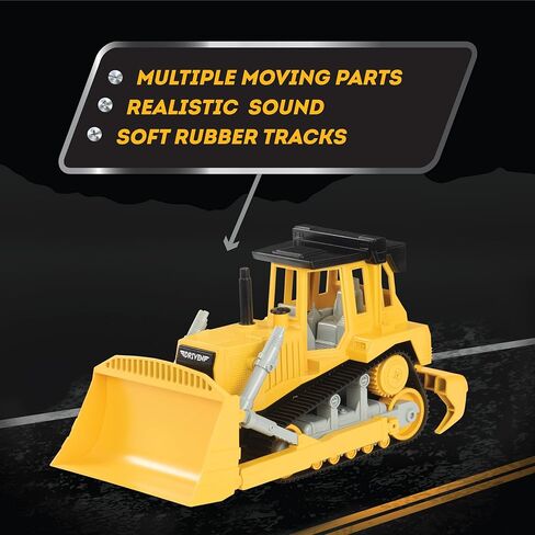 Driven by Battat – Midrange 1/16 Scale – Bulldozer Toy – Construction Truck Toy with Realistic Engine Sound & Multiple Moving Parts – Car Toy Gift for Boys & Girls Age 3+ in Kuwait